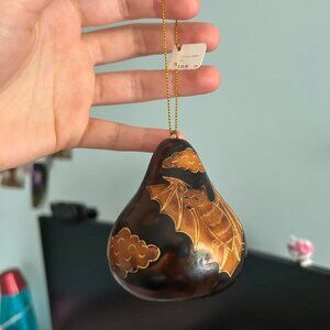 Carved Gourd Bat Ornament